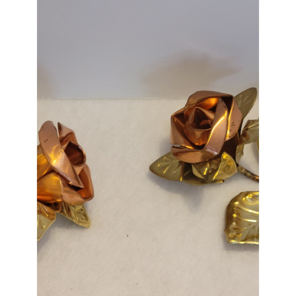 Home Interiors Metal Rose Wall Swag Set Gold Copper Floral USA AZ-8890 - Picture 11 of 16